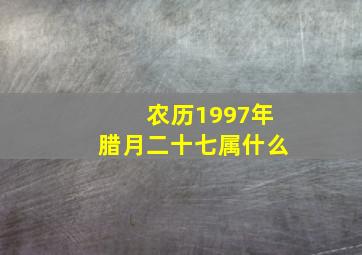 农历1997年腊月二十七属什么