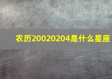 农历20020204是什么星座