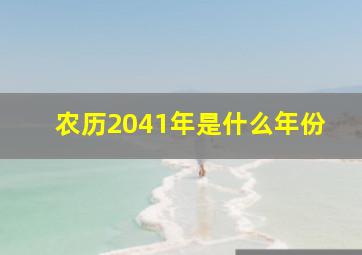 农历2041年是什么年份