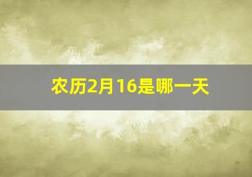 农历2月16是哪一天