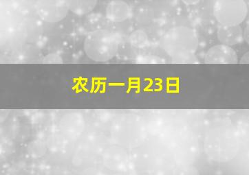 农历一月23日