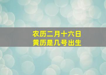 农历二月十六日黄历是几号出生