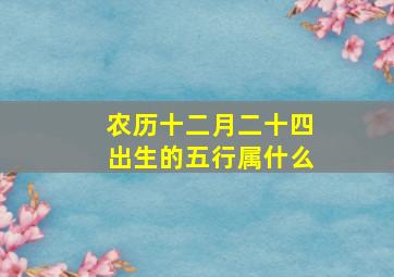 农历十二月二十四出生的五行属什么