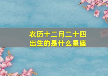 农历十二月二十四出生的是什么星座