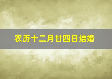 农历十二月廿四日结婚