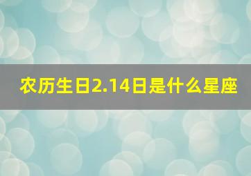 农历生日2.14日是什么星座