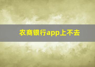 农商银行app上不去