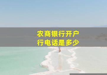 农商银行开户行电话是多少