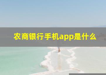 农商银行手机app是什么