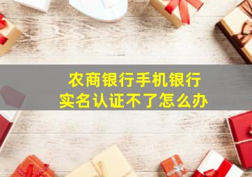 农商银行手机银行实名认证不了怎么办