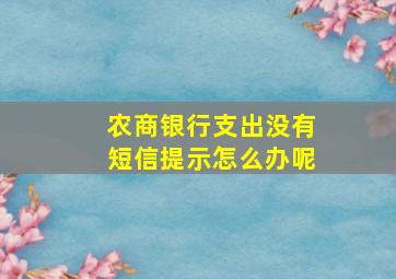 农商银行支出没有短信提示怎么办呢