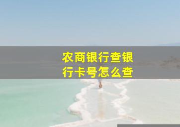 农商银行查银行卡号怎么查