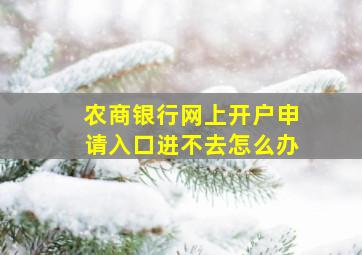 农商银行网上开户申请入口进不去怎么办