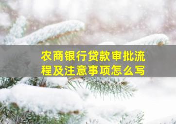 农商银行贷款审批流程及注意事项怎么写