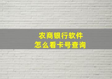 农商银行软件怎么看卡号查询