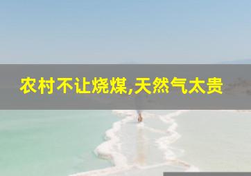 农村不让烧煤,天然气太贵