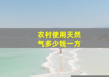 农村使用天然气多少钱一方