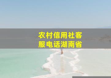 农村信用社客服电话湖南省