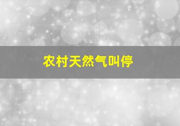 农村天然气叫停