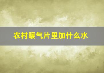 农村暖气片里加什么水