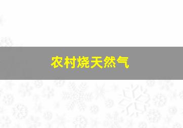 农村烧天然气