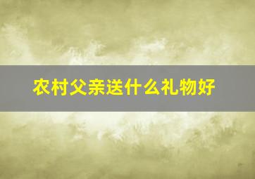 农村父亲送什么礼物好