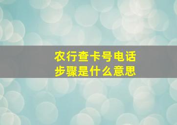 农行查卡号电话步骤是什么意思