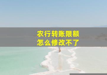 农行转账限额怎么修改不了