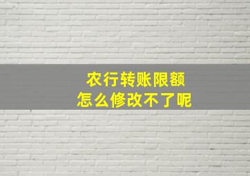 农行转账限额怎么修改不了呢