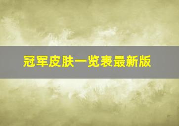 冠军皮肤一览表最新版