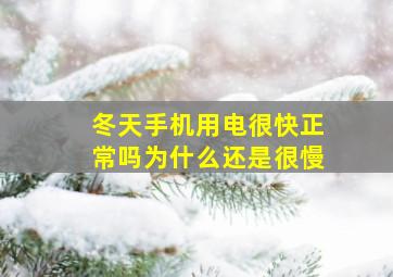 冬天手机用电很快正常吗为什么还是很慢