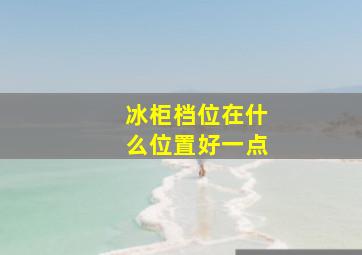 冰柜档位在什么位置好一点