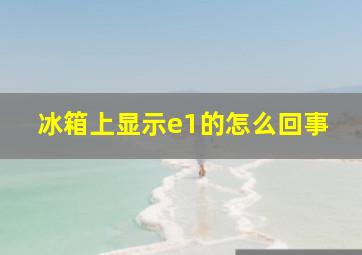 冰箱上显示e1的怎么回事