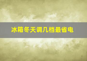 冰箱冬天调几档最省电