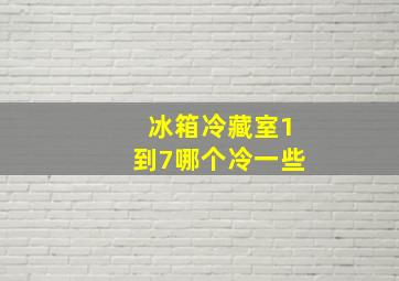 冰箱冷藏室1到7哪个冷一些