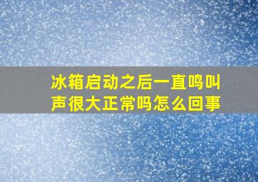 冰箱启动之后一直鸣叫声很大正常吗怎么回事