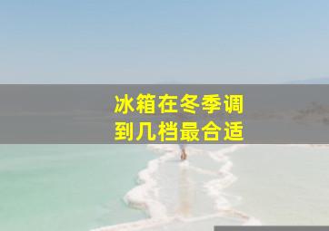 冰箱在冬季调到几档最合适