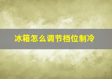 冰箱怎么调节档位制冷