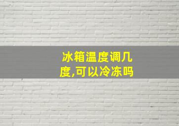 冰箱温度调几度,可以冷冻吗