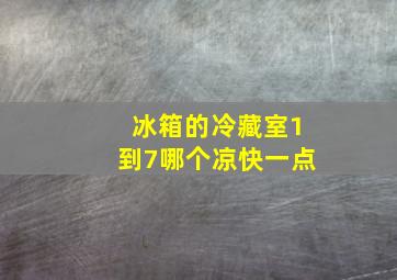 冰箱的冷藏室1到7哪个凉快一点