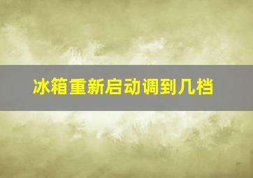 冰箱重新启动调到几档