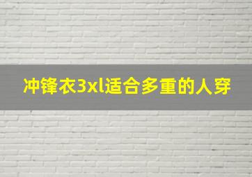 冲锋衣3xl适合多重的人穿