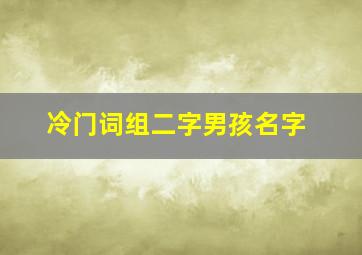 冷门词组二字男孩名字