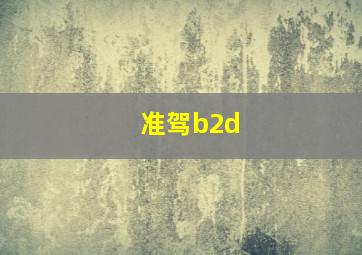 准驾b2d