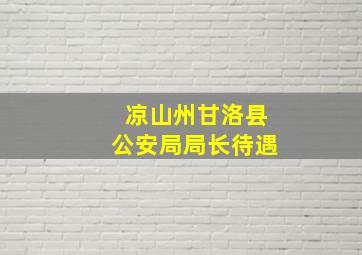 凉山州甘洛县公安局局长待遇