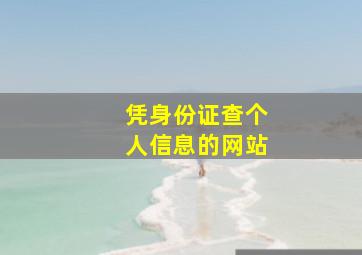 凭身份证查个人信息的网站