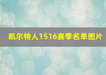 凯尔特人1516赛季名单图片