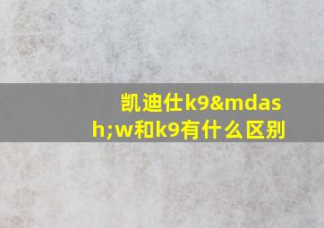 凯迪仕k9—w和k9有什么区别