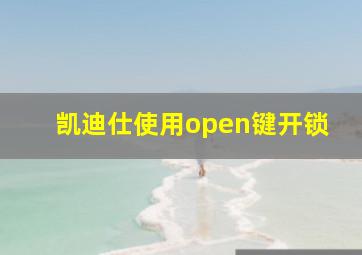 凯迪仕使用open键开锁