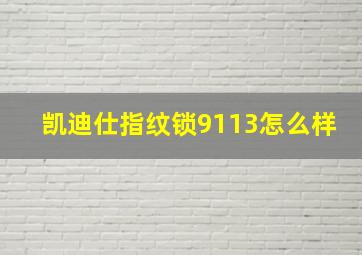 凯迪仕指纹锁9113怎么样